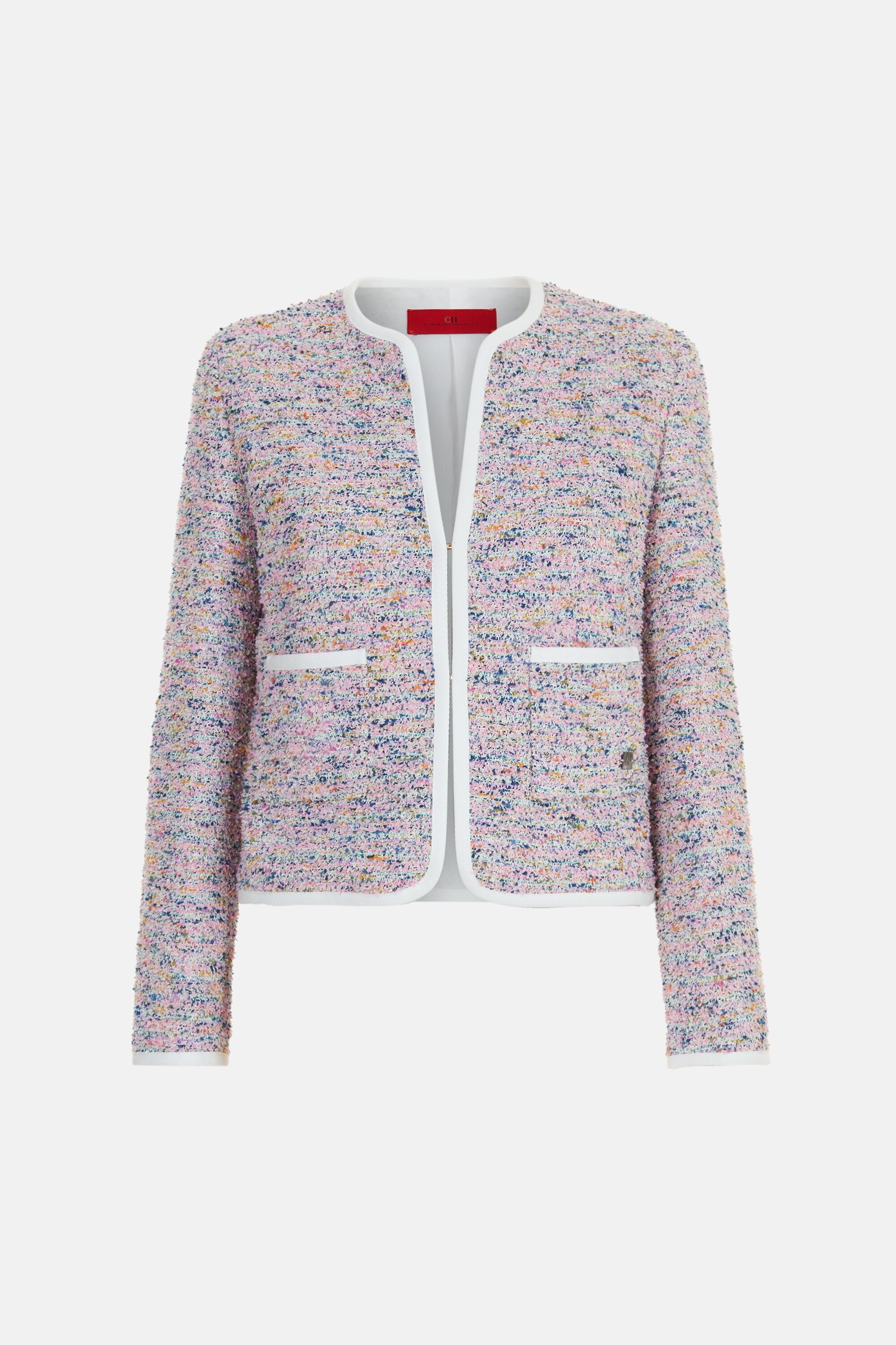 Cotton Tweed Fitted Jacket multicolor - CH Carolina Herrera