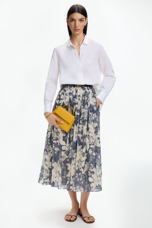 PRINT VOILE MIDI SKIRT