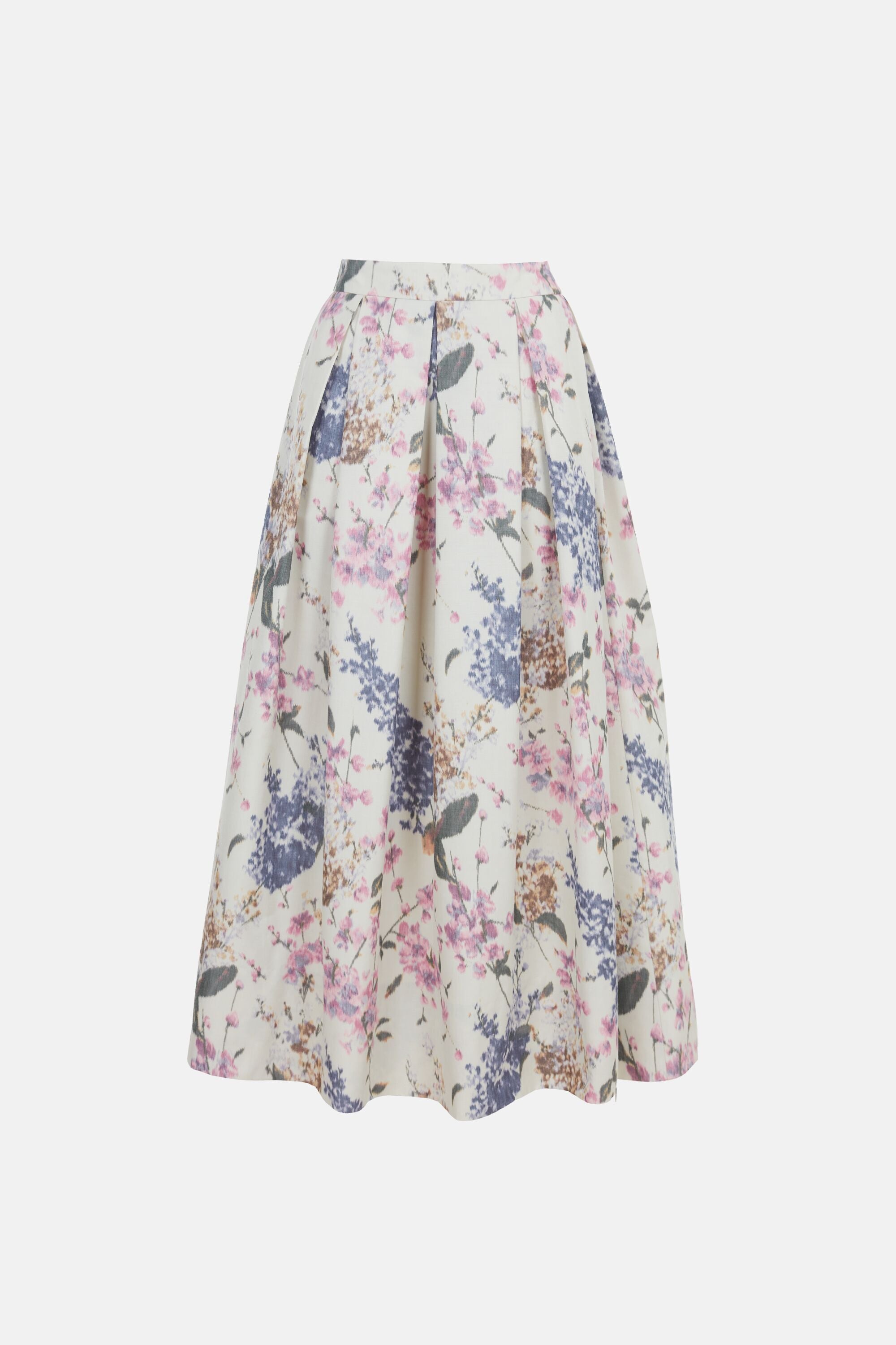 Belt-Detailed Print Cotton Midi Skirt ecru/multicolour - CH