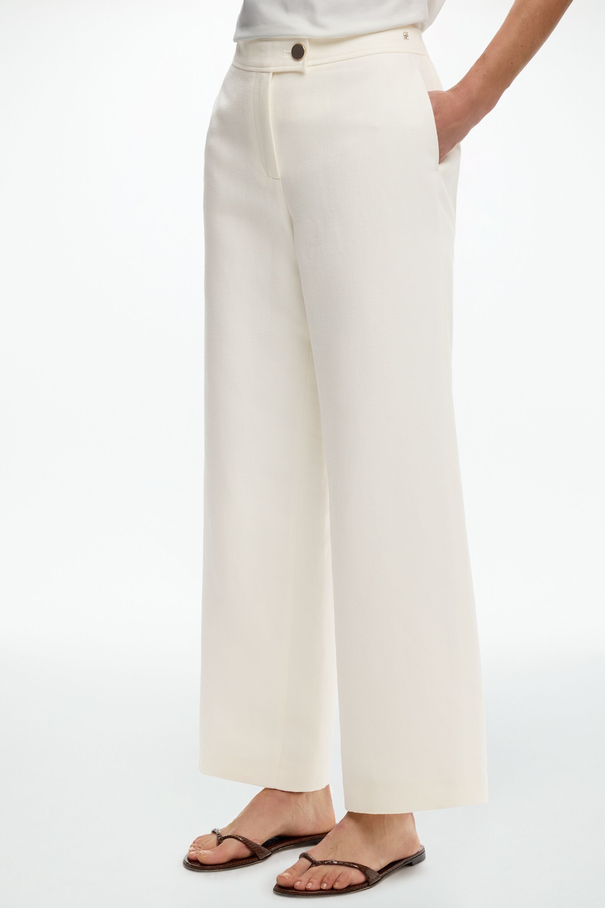 Cotton Twill Flared Pants