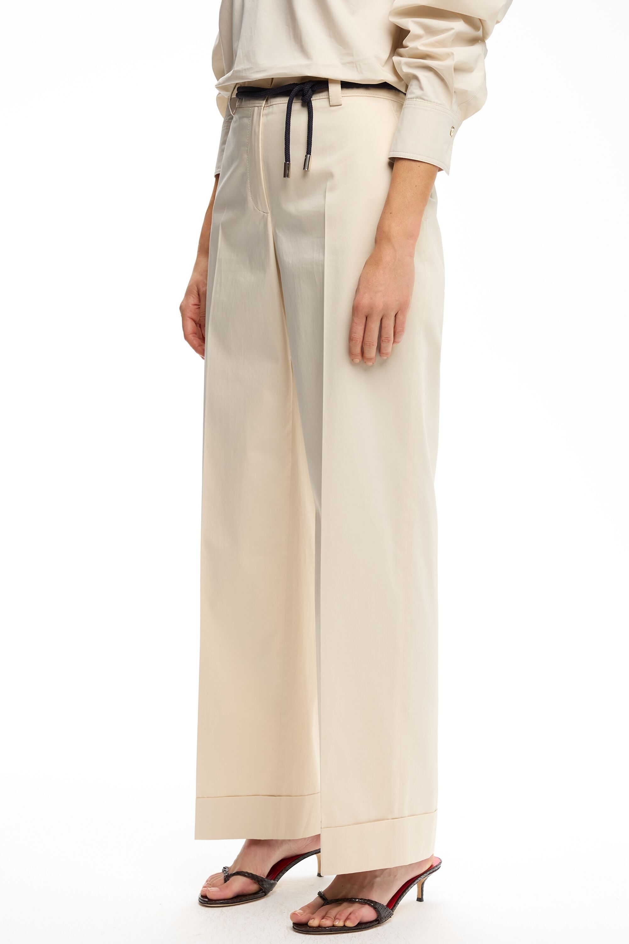 Poplin Straight-Leg Pants