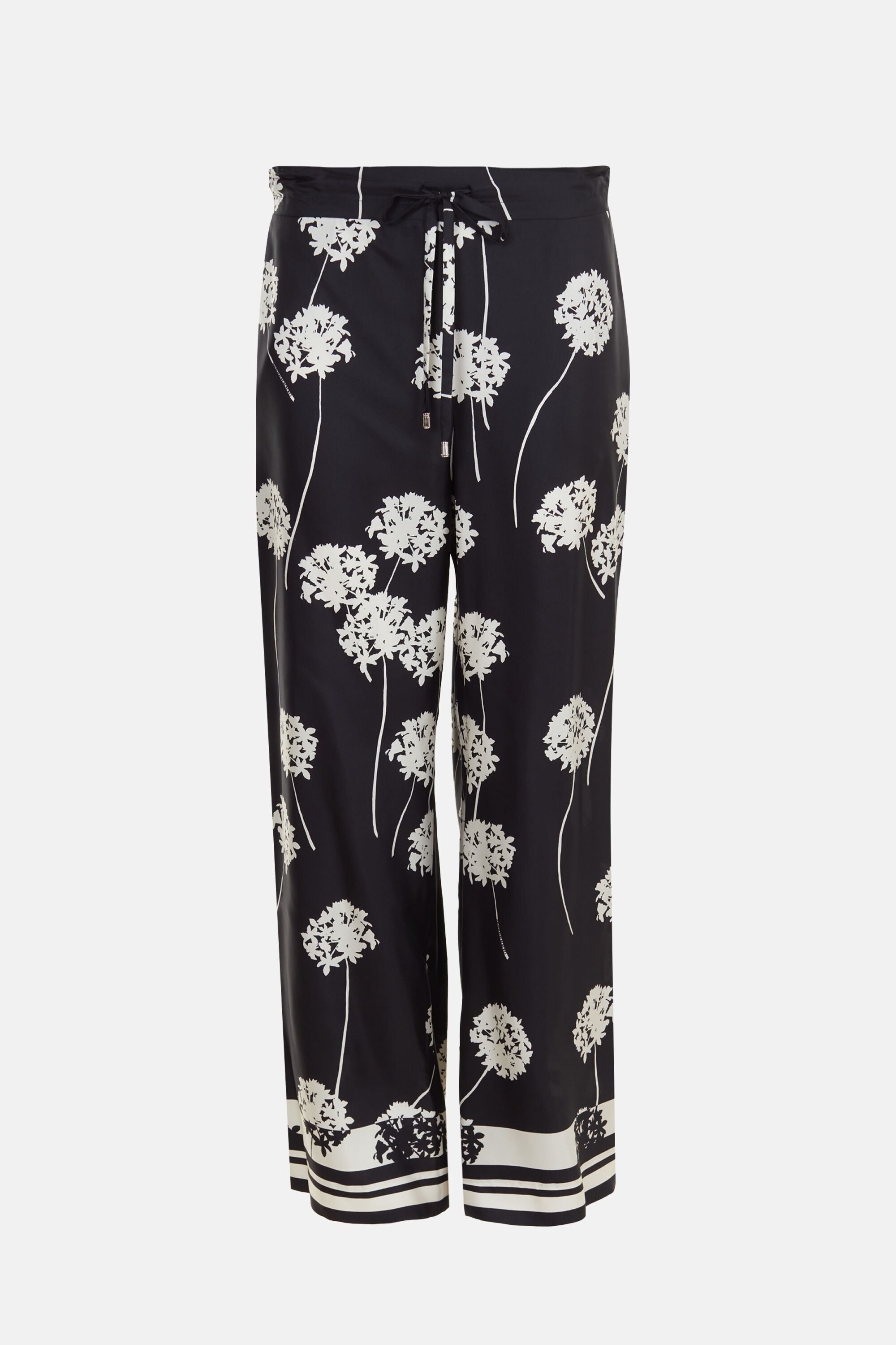 Jasmine Biznaga Print Silk Twill Pyjama Pants black/ivory