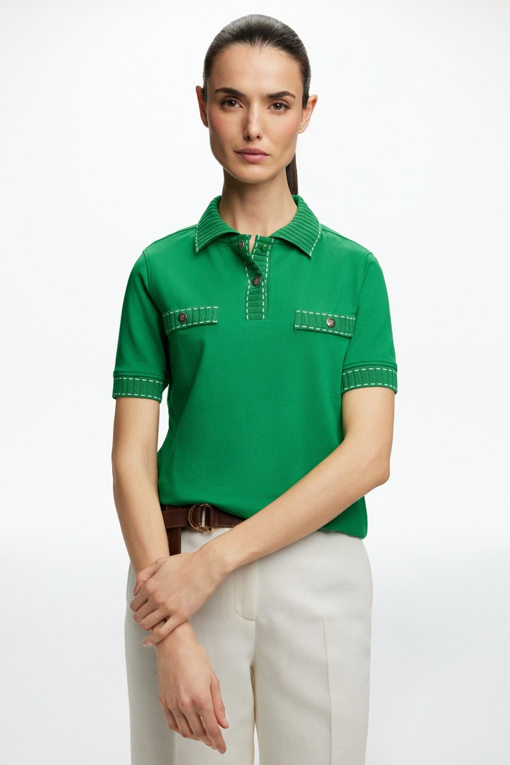 Milano Knit Fitted Polo Shirt with Buttons