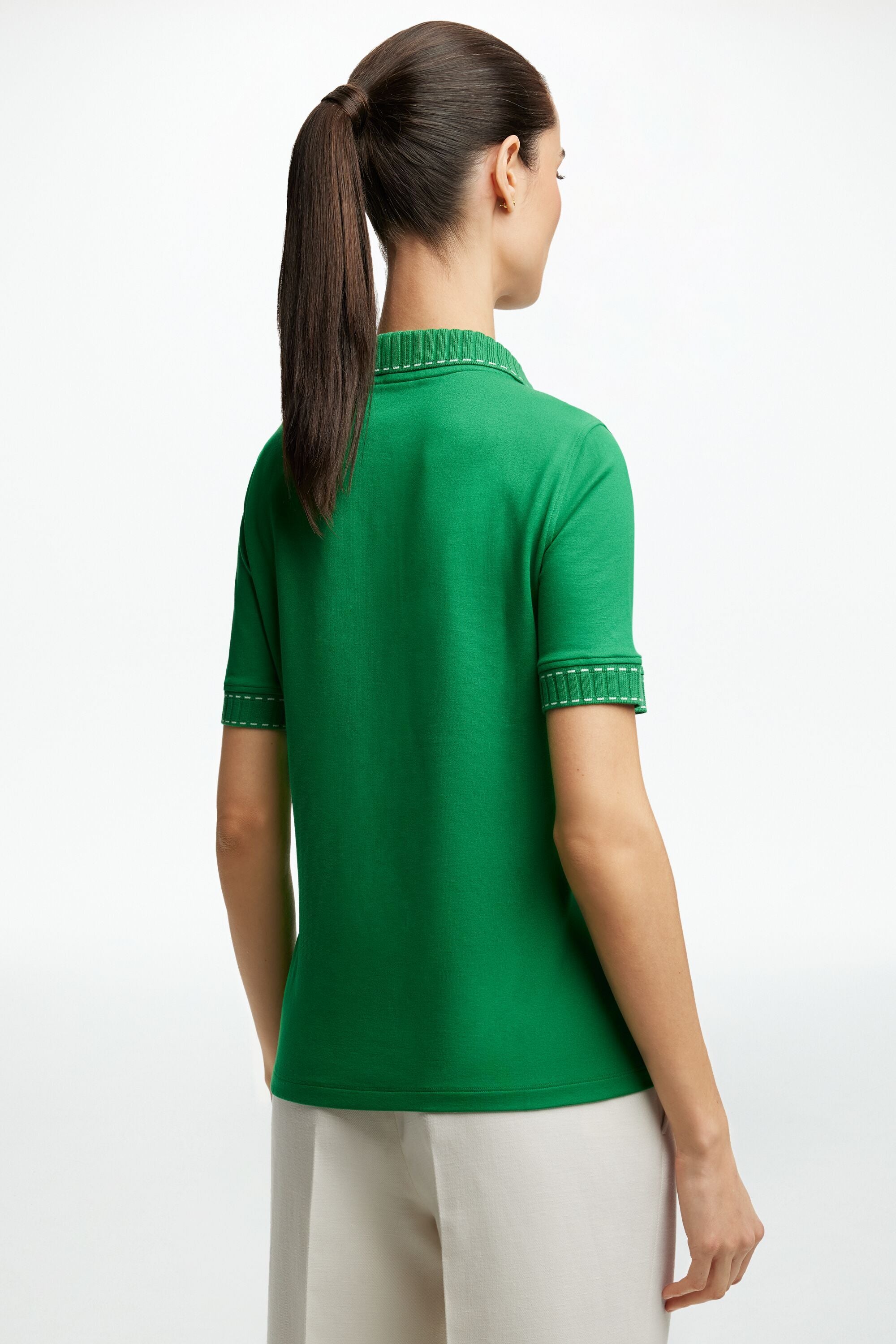 Milano Knit Fitted Polo Shirt with Buttons green - CH Milano Knit Fitted Polo Shirt with Buttons green - CH