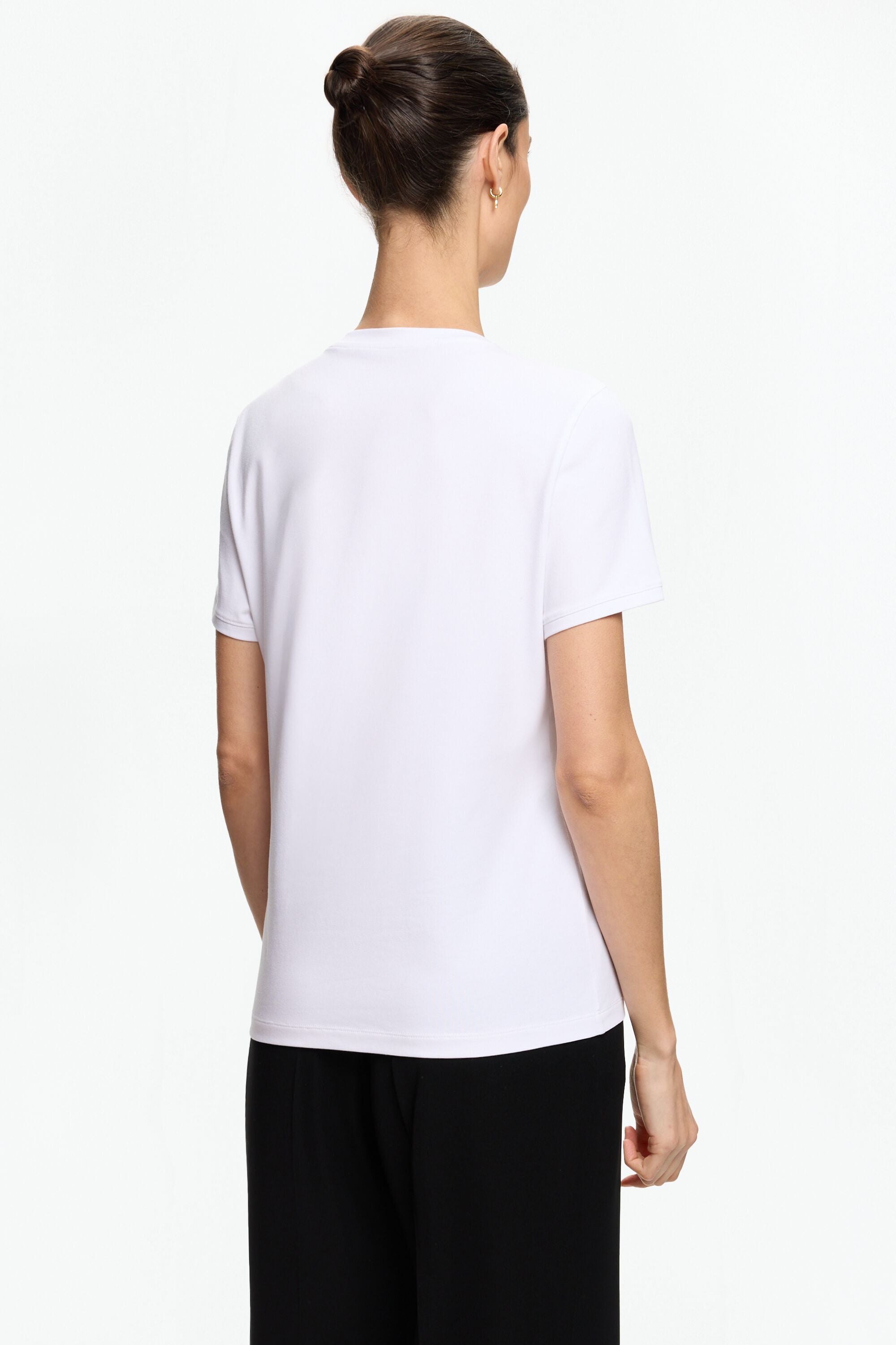 Tシャツ・カットソー CPGN STUDIO_COMPAGNO Rough Heart Crop Short Sleeve Tee White Heat Transfer Logo Print Hollow Fashion Fit T-shirt – EVISU