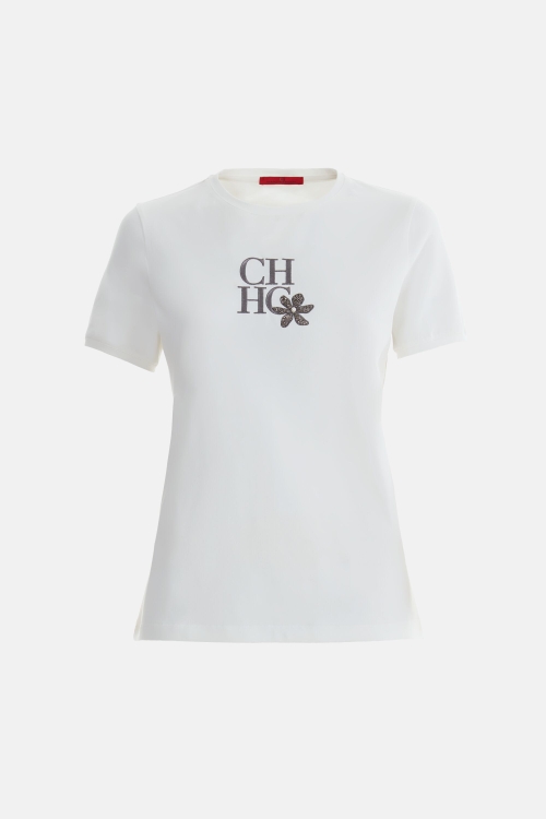 EMBROIDERED CH T-SHIRT WITH JASMINE