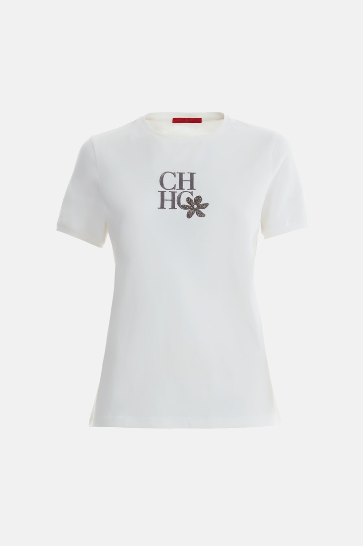 Embroidered CH T-Shirt with Jasmine