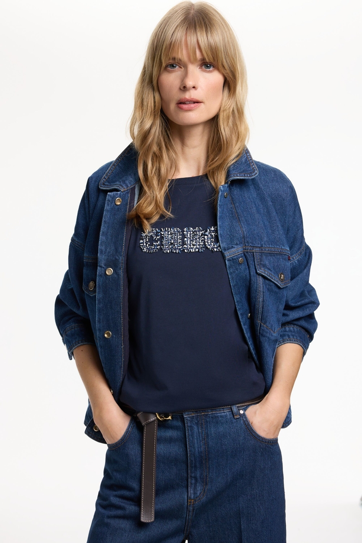 Frayed Embroidered CH T-Shirt