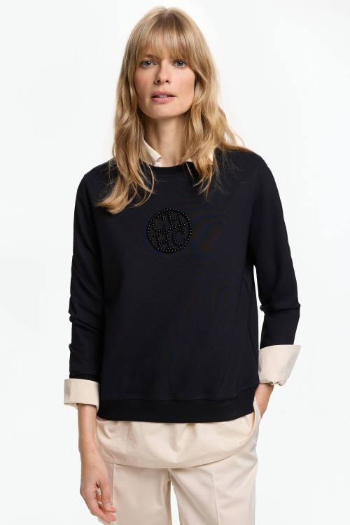 MILANO KNIT SWEATSHIRT WITH PEARLS