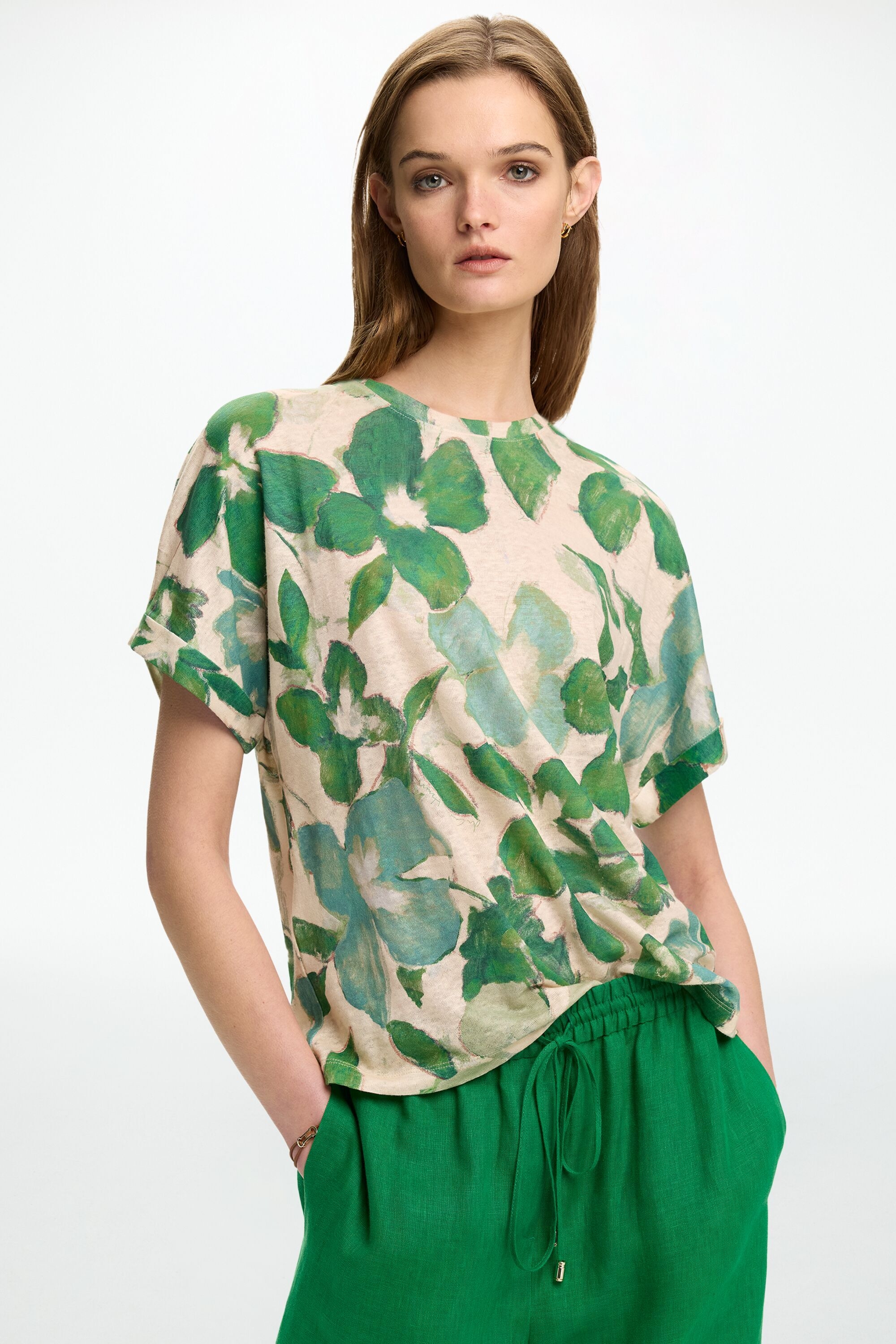 Print Linen T-Shirt