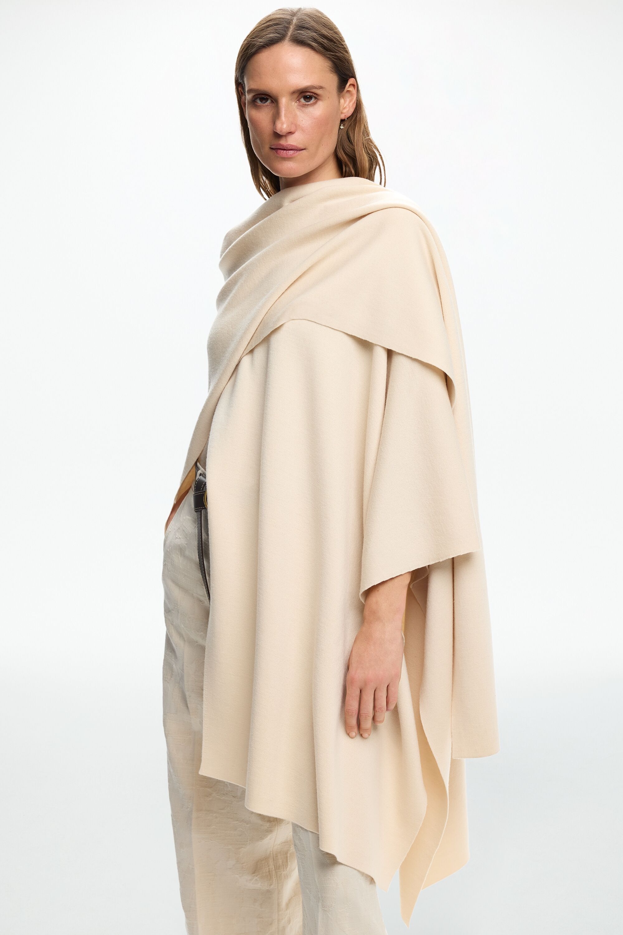 Double-Faced Knit Oversize Cape