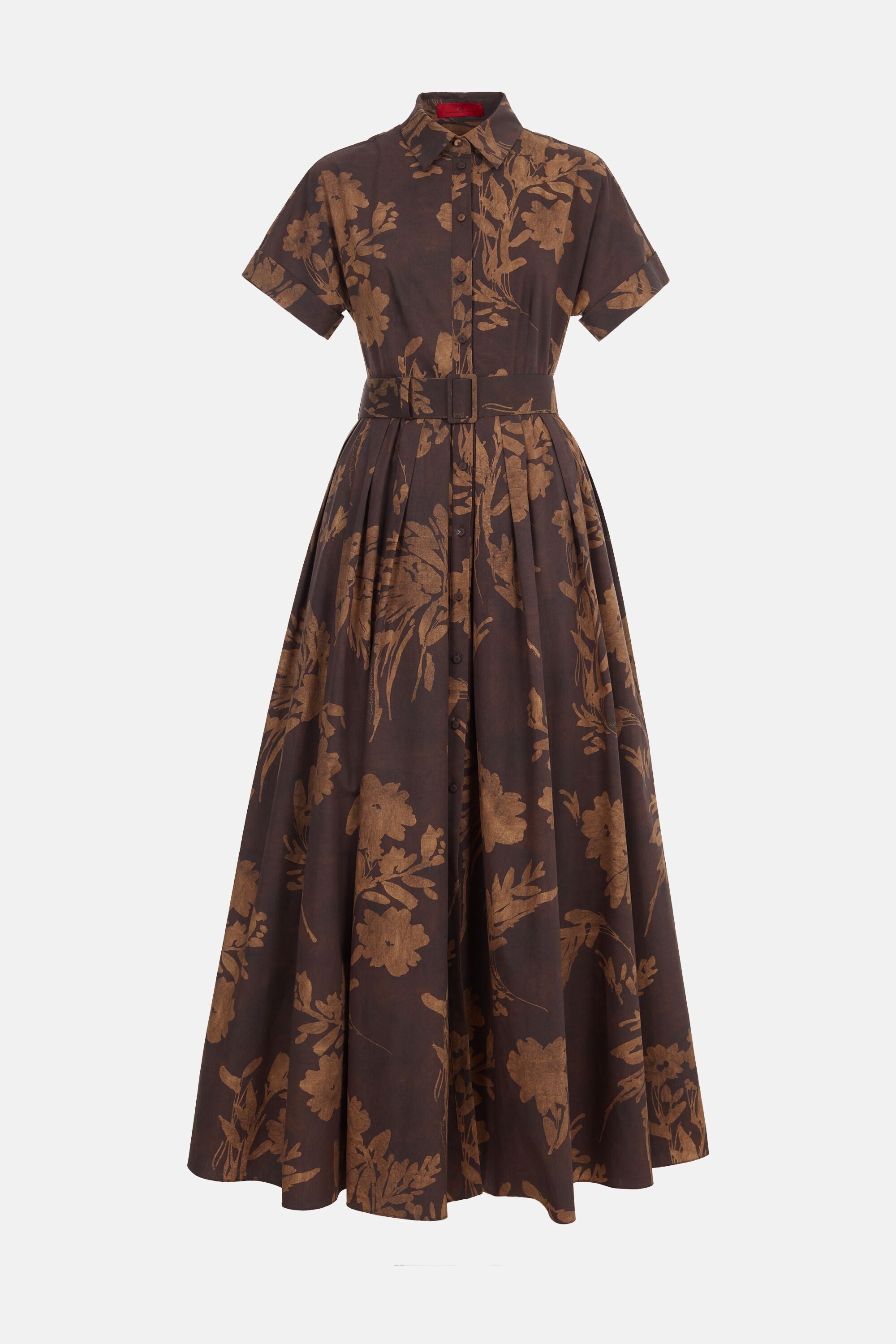 Print Poplin Midi Shirt Dress brown - CH Carolina Herrera