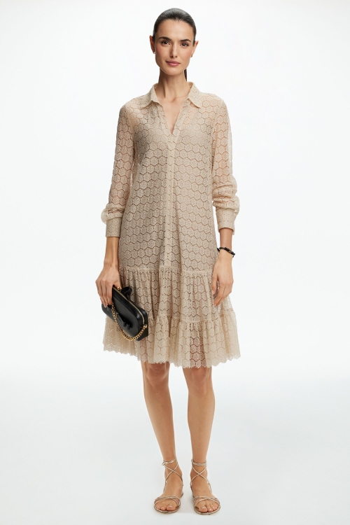 VESTIDO CAMISERO EVASÉ DE ENCAJE