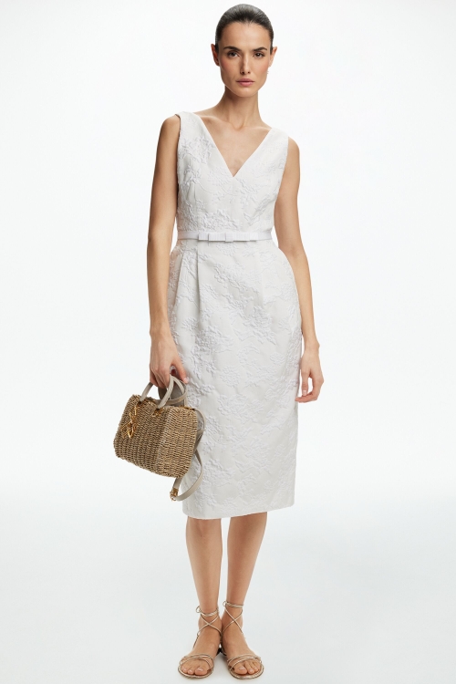 VESTIDO MIDI TUBO DE CLOQUÉ