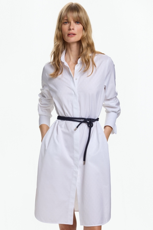 JACQUARD POPLIN STRAIGHT-FIT SHIRT DRESS