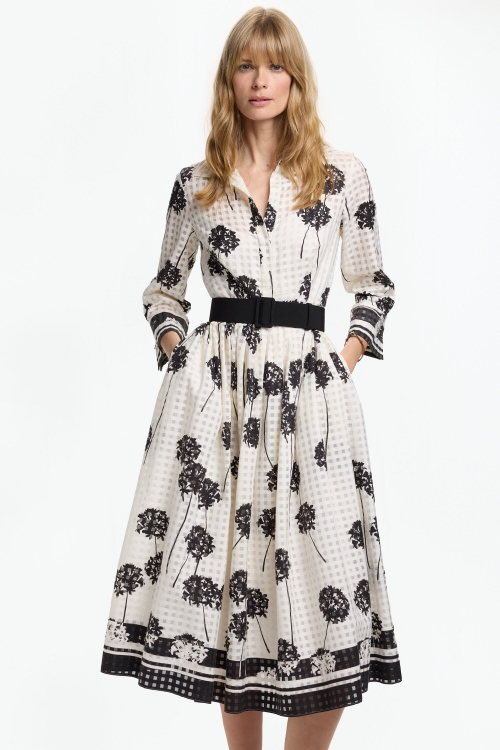 JASMINE BIZNAGA PRINT JACQUARD SHIRT DRESS