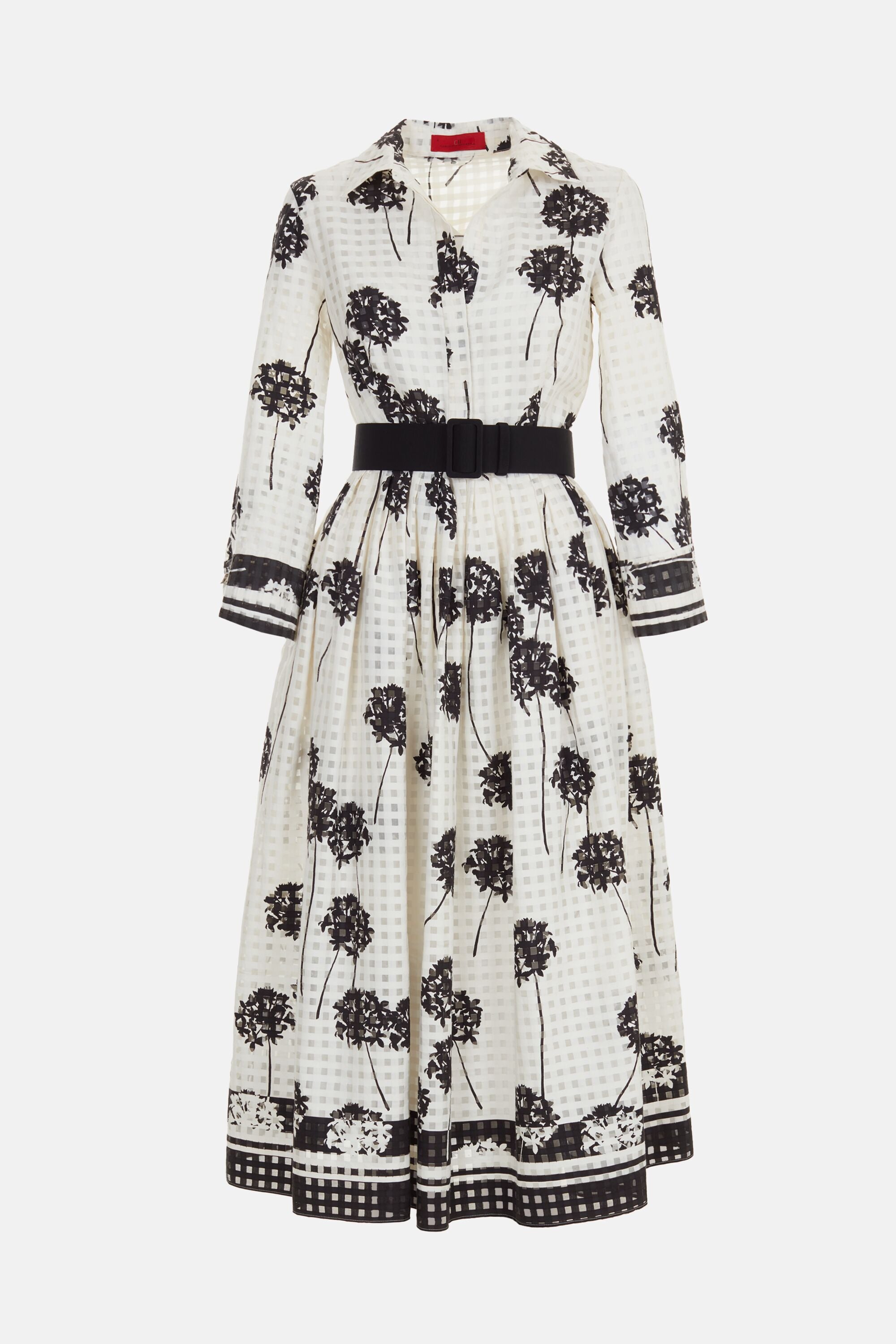 Jasmine Biznaga Print Jacquard Shirt Dress ivory/black - CH