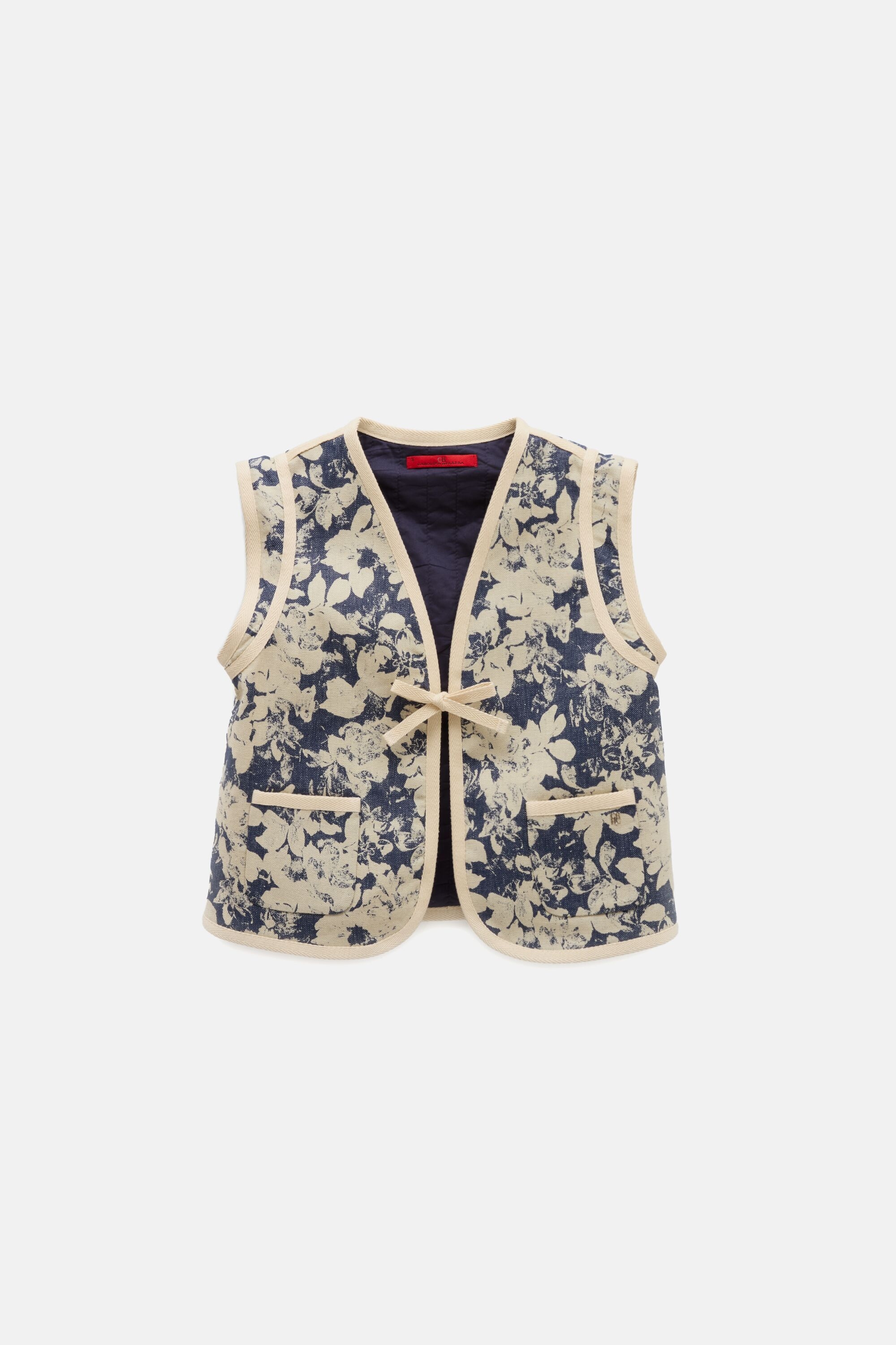 Jacquard Denim Straight-Fit Vest