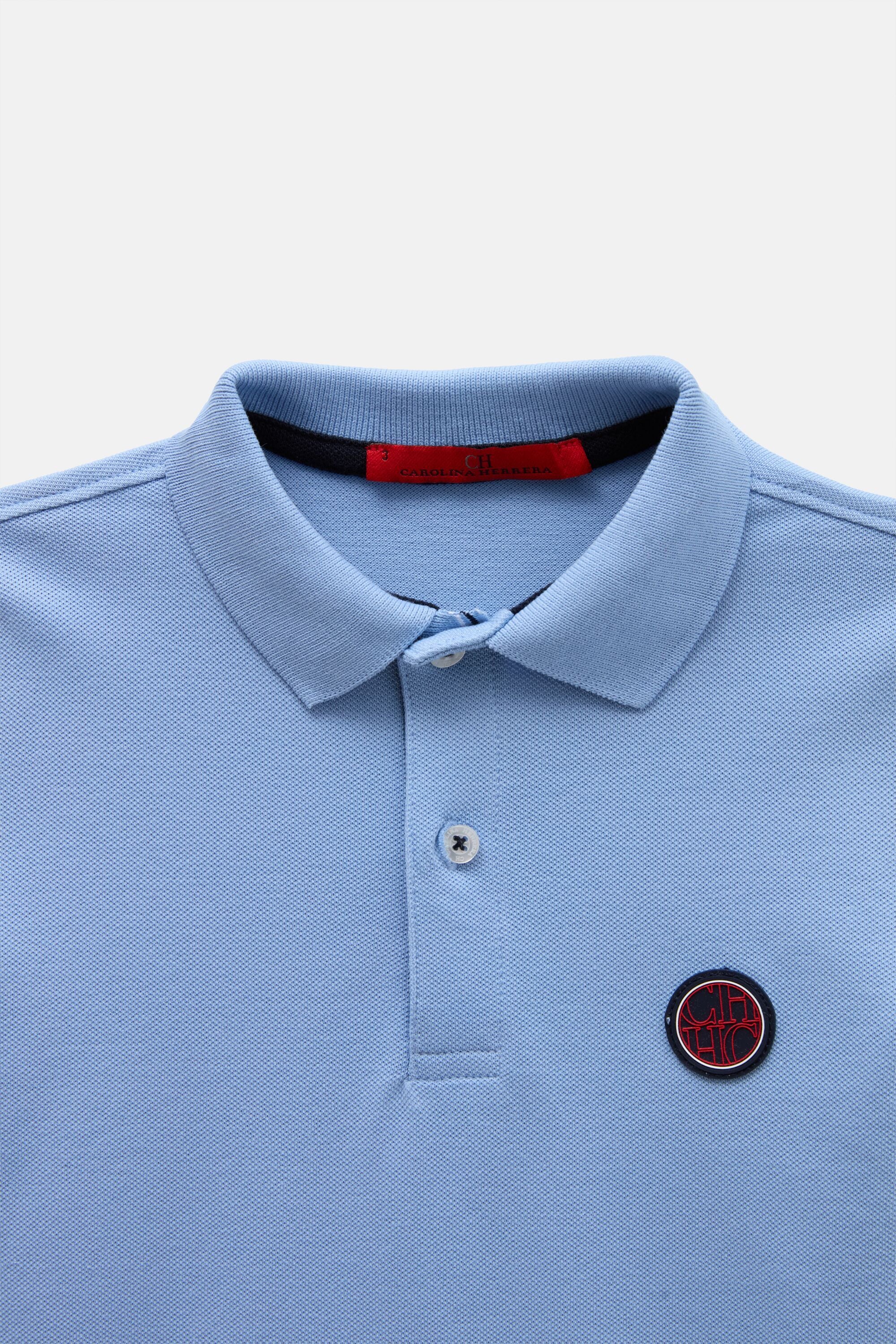 Stretch Piqué Polo Shirt sky blue - CH Carolina Herrera