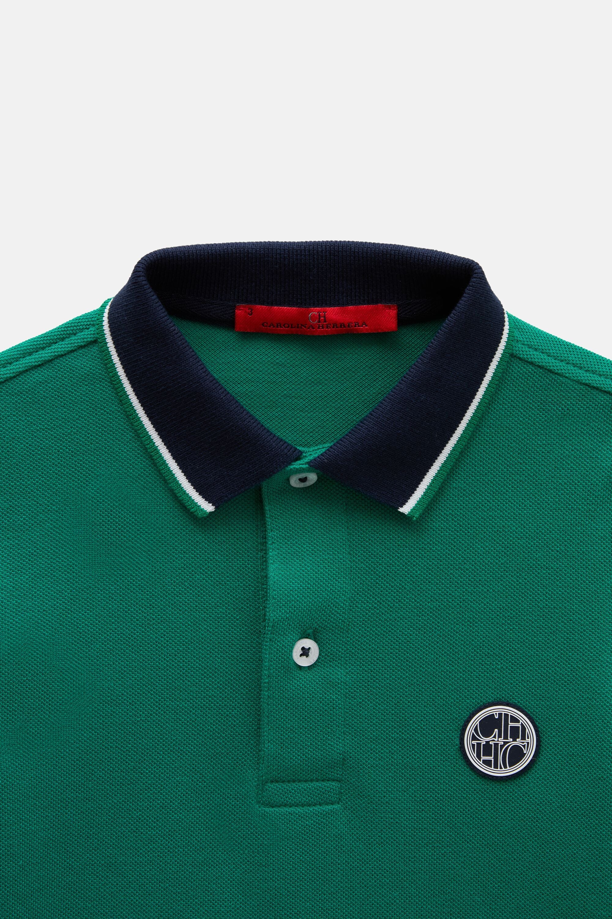 Piqué Polo Shirt with Contrasts green - CH Carolina Herrera Piqué Polo Shirt with Contrasts green - CH Carolina Herrera