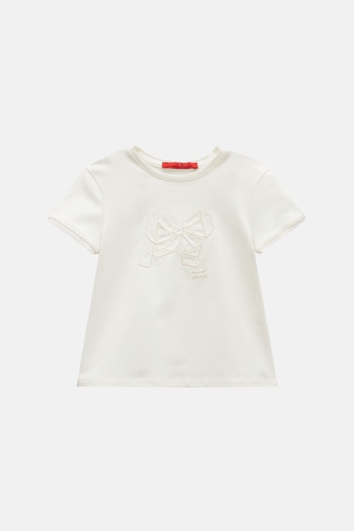 T-SHIRT WITH EMBROIDERED BOW