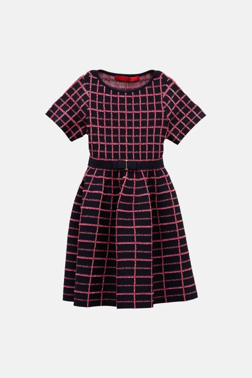 LACITO INSIGNIA CUBE-SHAPED JACQUARD DRESS