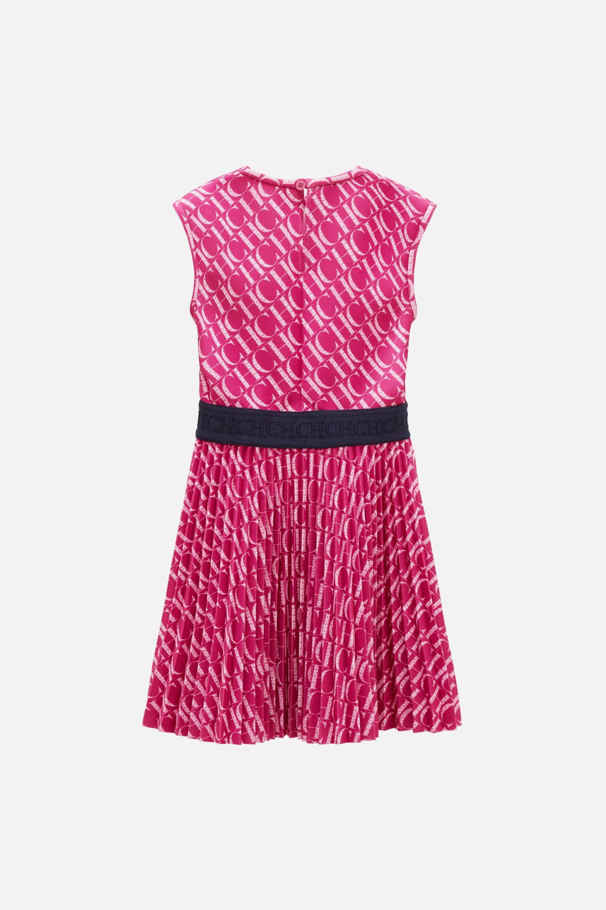 Neoprene Dress with Pleated Skirt fuchsia - CH Carolina