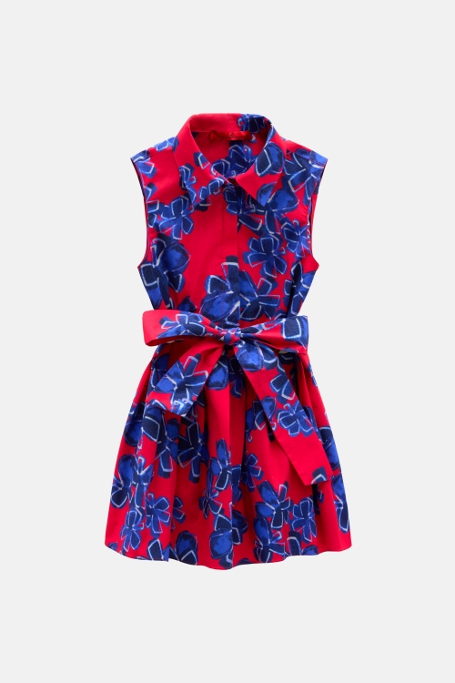 VESTIDO CAMISERO DE POPELÍN ESTAMPADO