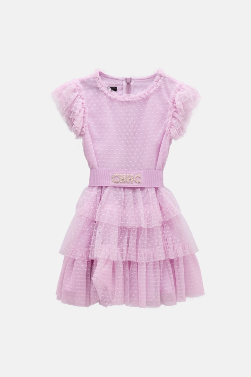 RUFFLED PLUMETIS DRESS