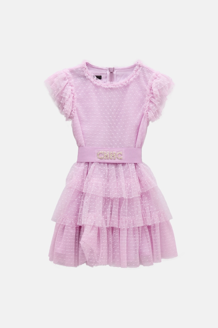 Ruffled Plumetis Dress