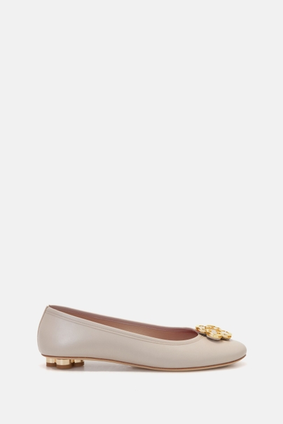 Royal Leather Ballet Flat - BEIGE