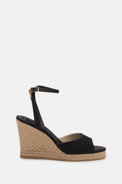Royal 80 Satin Wedges - BLACK