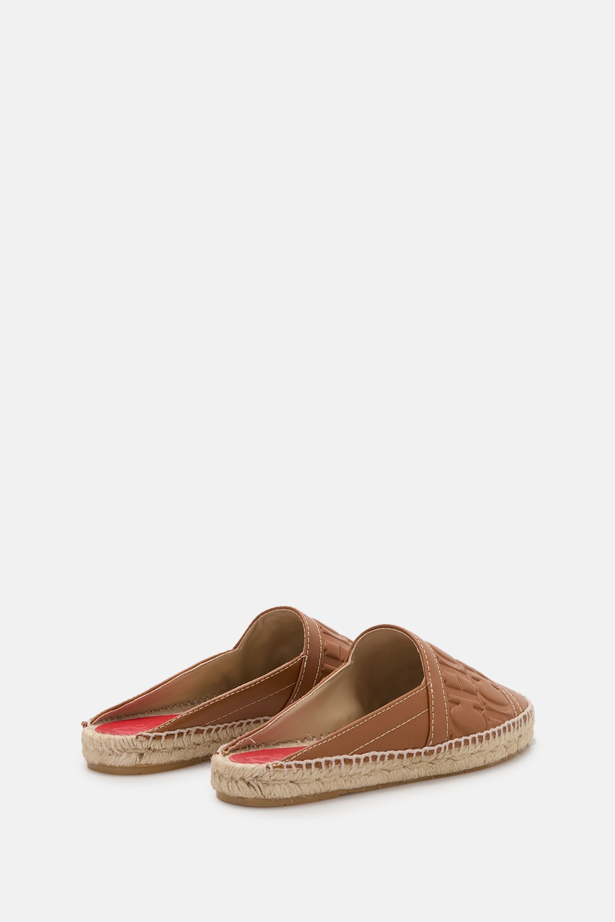 Carolina Herrera Cream Monogram Espadrille Loafers with Red Trim Matryoshka Leather Espadrilles gold - CH Carolina Herrera  main image 4