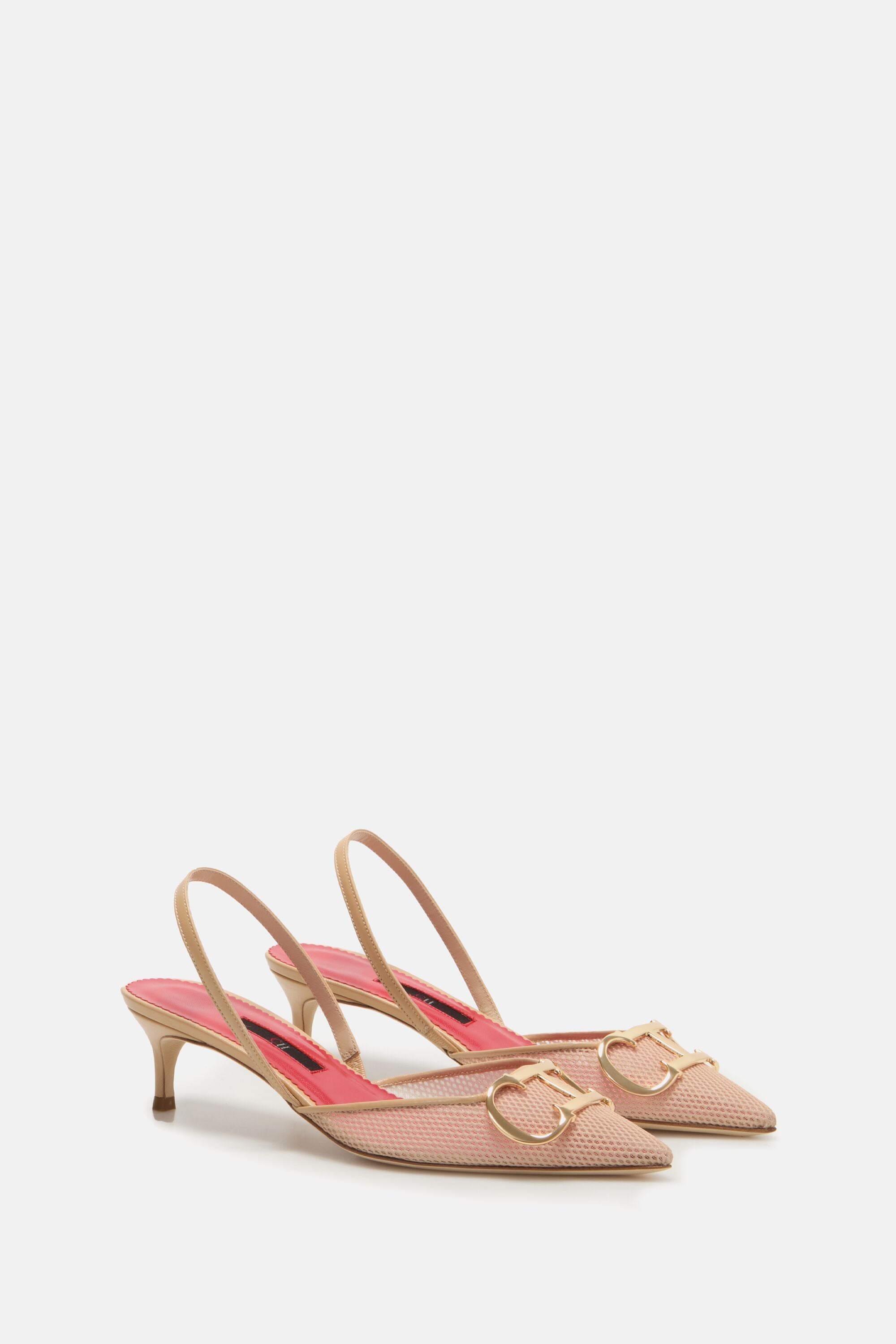 Initials Insignia 45 Mesh Slingback Pumps nude - CH Carolina