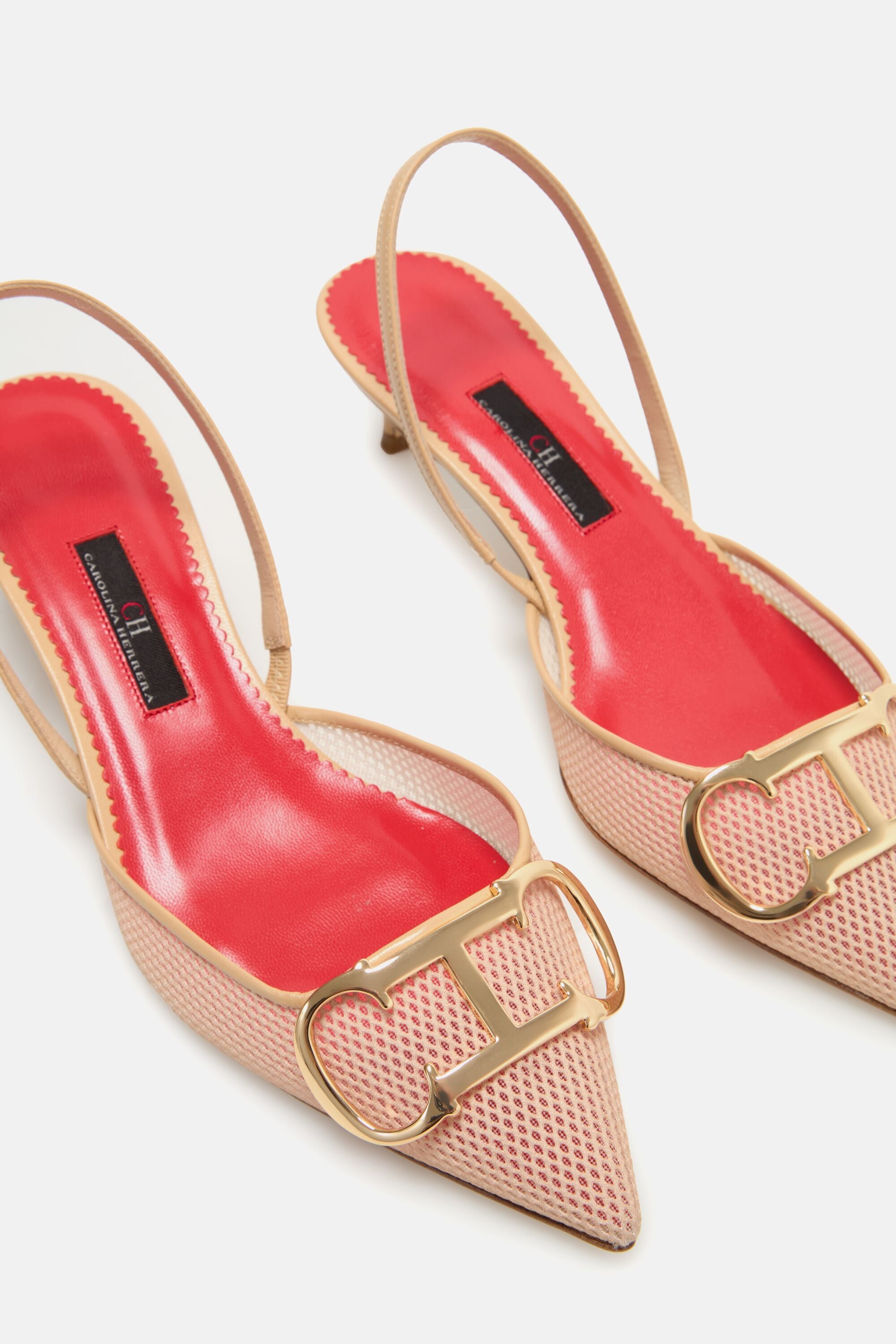 Initials Insignia 45 Mesh Slingback Pumps nude - CH Carolina Initials Insignia 45 Mesh Slingback Pumps nude - CH Carolina