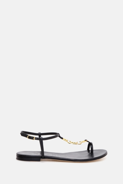CH Leather Sandals - BLACK