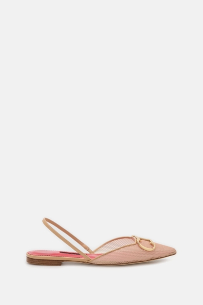 Initials Insignia Zapato Plano Destalonado de Rejilla - NUDE