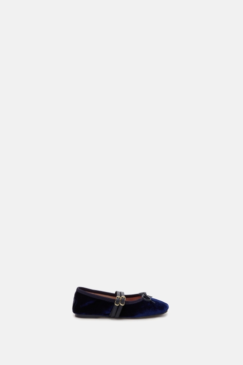 INITIALS INSIGNIA VELVET MARY JANE BALLET FLATS