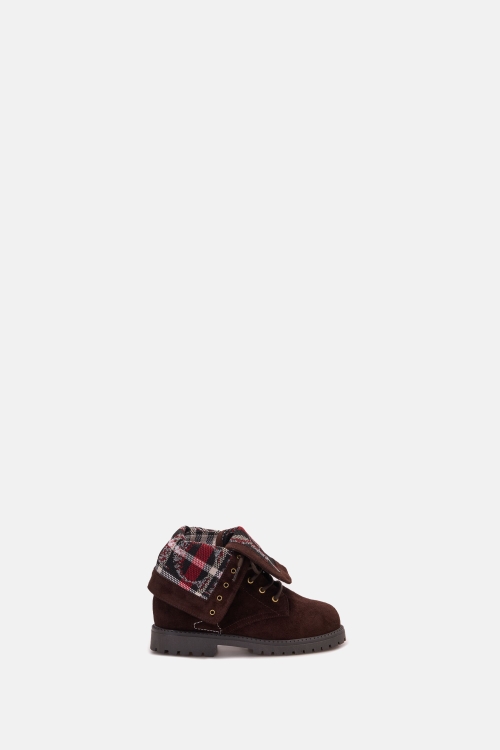 CHARTAN SUEDE ROLLED-DOWN FLAT ANKLE BOOTS