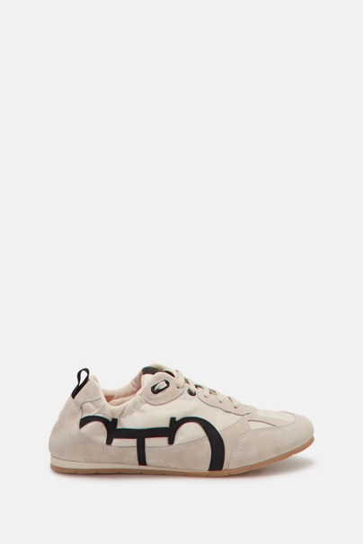 Initials Insignia Nylon and Suede Runners - BEIGE