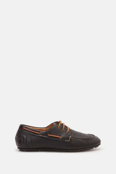 Doma Insignia Leather Loafers - DARK BROWN