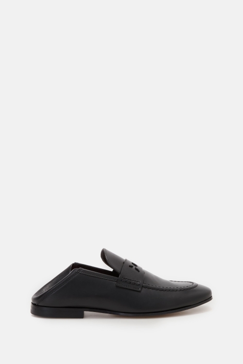 DOMA INSIGNIA CUT OUT FOLD-DOWN LEATHER LOAFERS