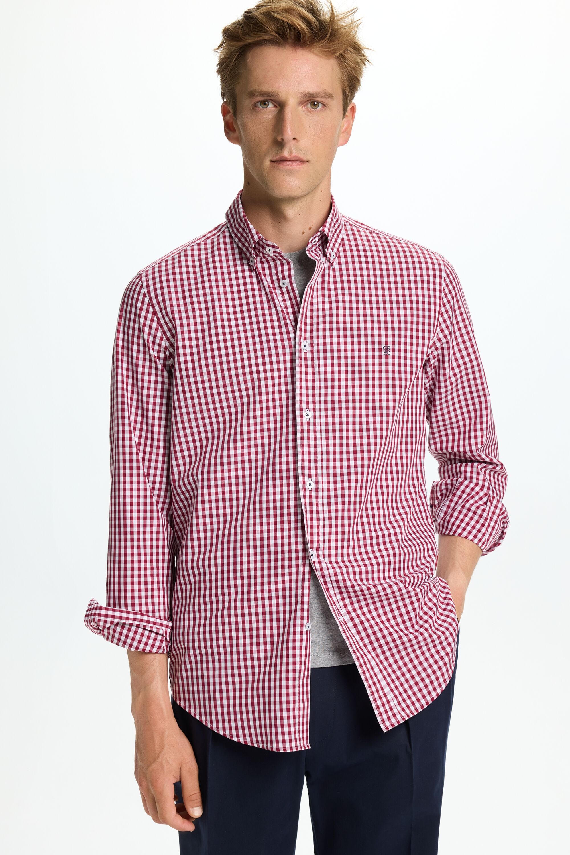 Gingham Check Poplin Shirt