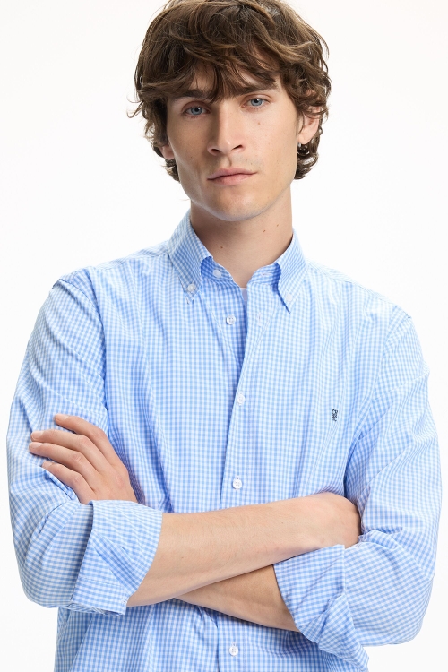 GINGHAM CHECK POPLIN SHIRT