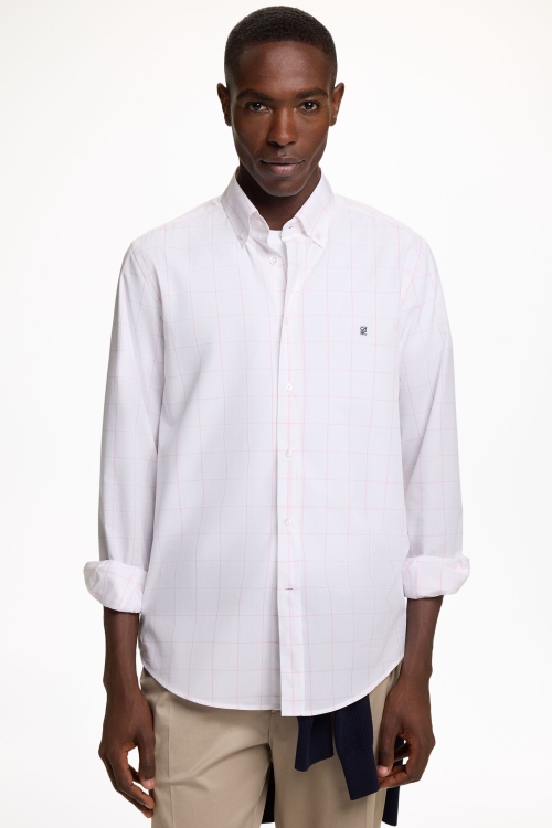 WINDOWPANE CHECK POPLIN SHIRT