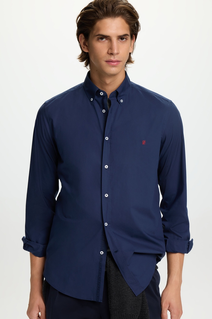 Poplin Shirt with Grosgrain
