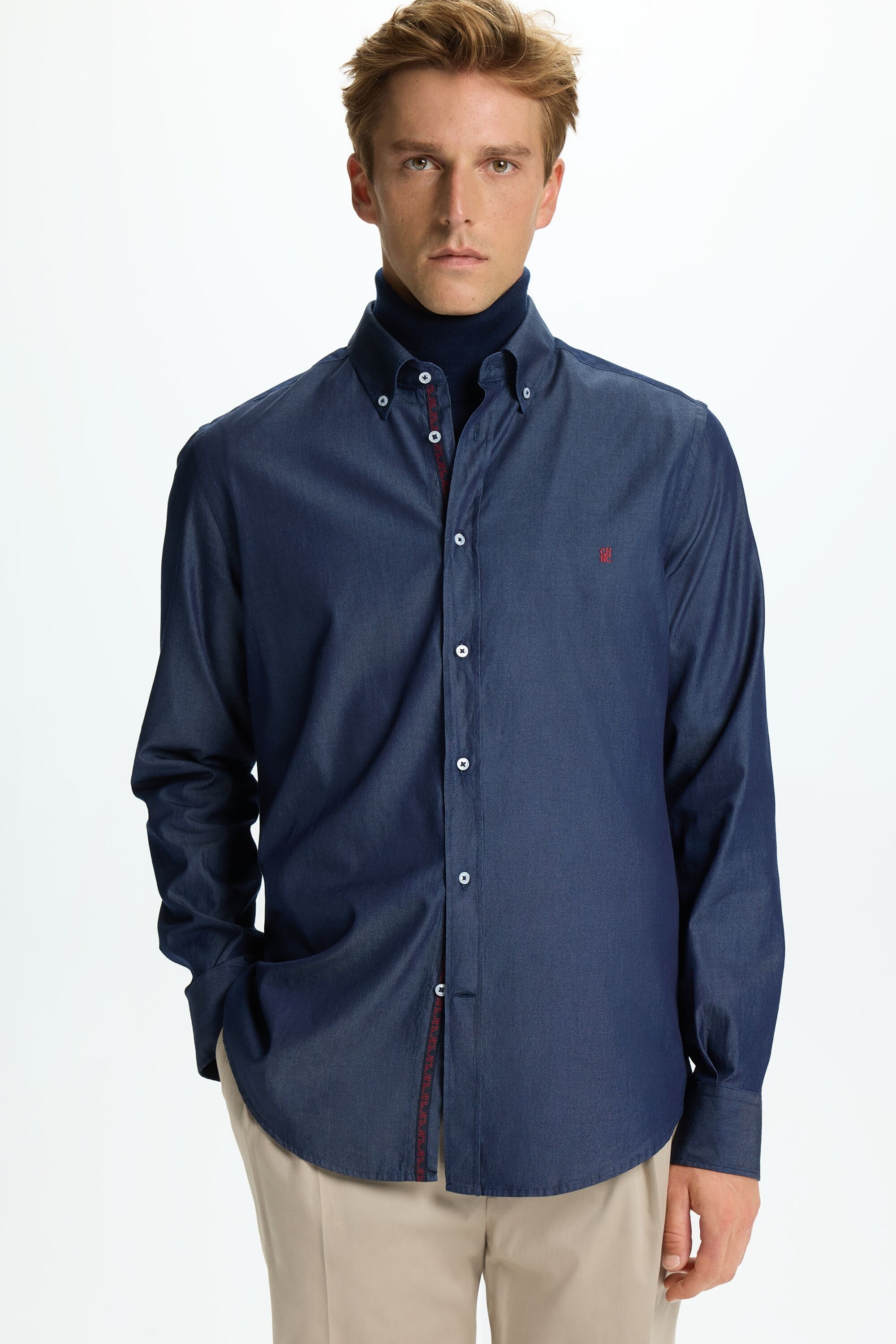 Poplin Shirt with Grosgrain