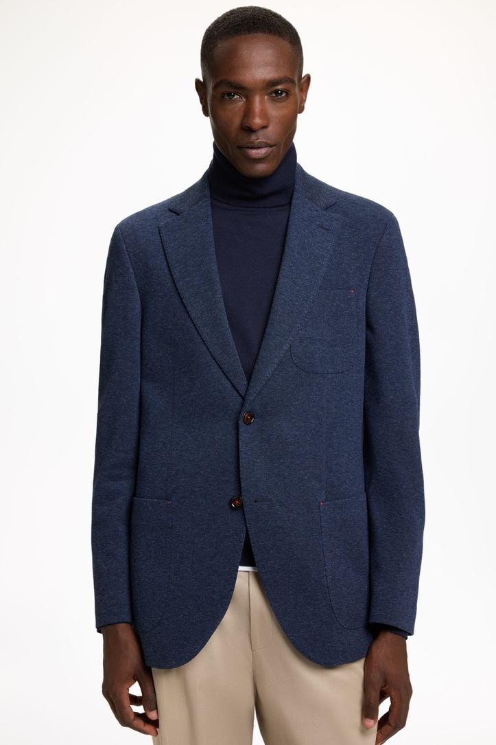 Textured Cotton Knit Relaxed Fit Blazer