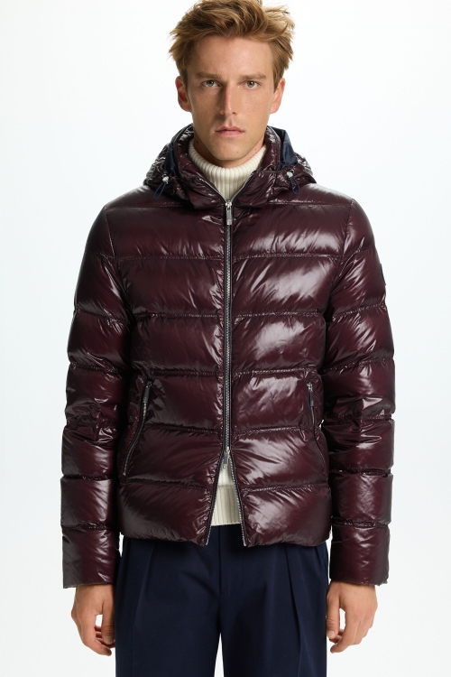 HOODED DOWN-QUILTED NYLON JACKET
