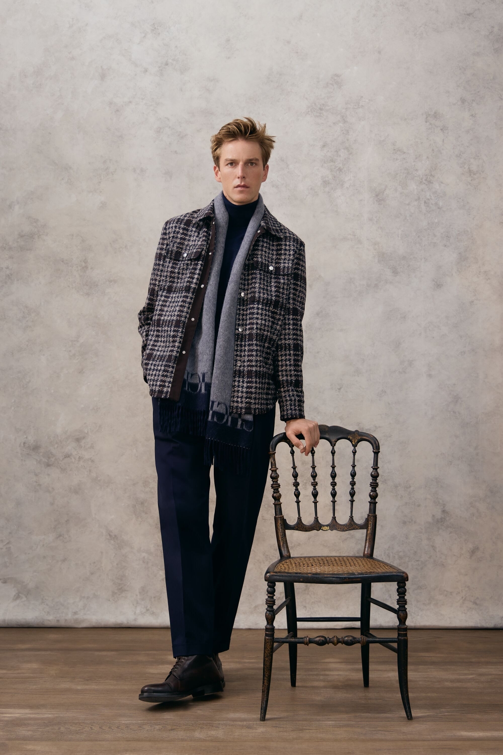 CHECKED WOOL OVERSHIRT
